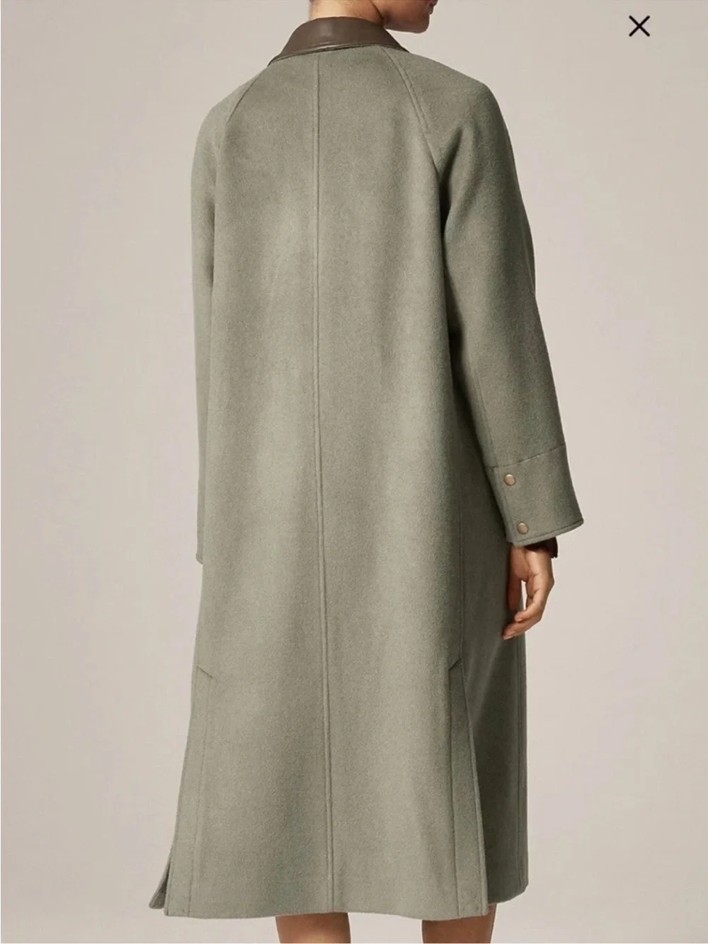 NEW $398 J. Crew Drapey Gray Brown Olive Green Wool Barn Jacket Coat Sz Medium M